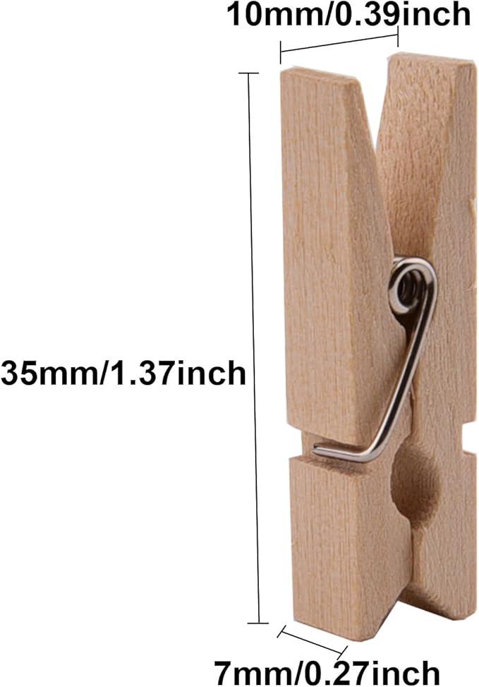320 Feet Jute Twine and 100 Pieces Mini Natural Wooden Craft Clothespins Pegs - Image 4