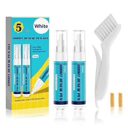 NADAMOO Grout Renew Pen White, 2 Large 20ml Paint Pens, Touch Up Repair Marker by NADAMOO