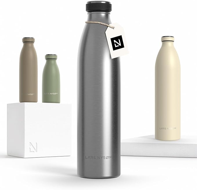 LARS NYSØM Stainless Steel Insulated Water Bottle 12oz 17oz 25oz 34oz 51oz | by LN