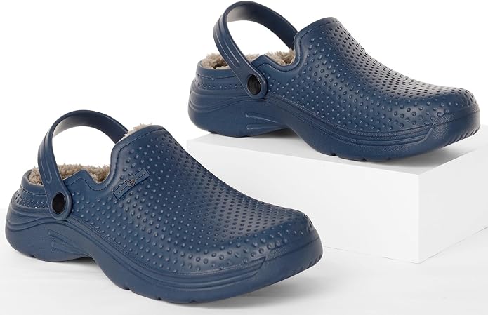 Womens Mens Fur Lined Clogs Waterproof Garden Shoes Winter Warm Fleece Lining - Image 6