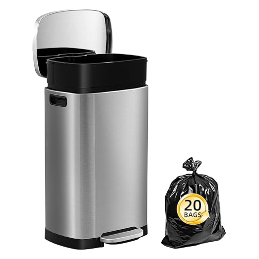 13 Gallon Trash Can with Lid, 50L Fingerprint Proof Stainless Steel Kitchen - Image 6