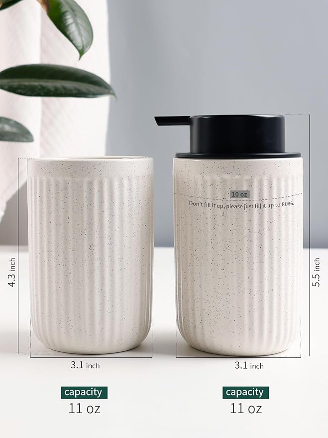 Bosilunlife Soap Dispenser and Toothbrush Holder Set - Image 2
