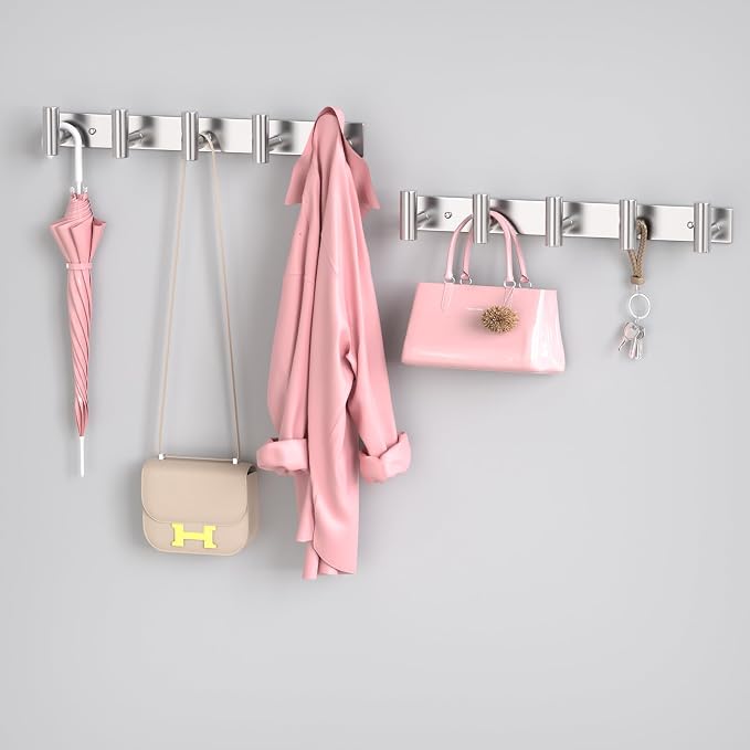 PMMASTO Coat Rack Wall Mounted, 5 "T Shaped Wall Hooks - Image 5