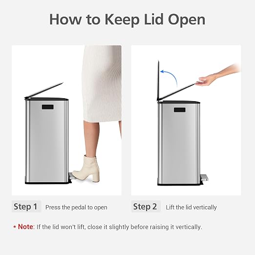 GarveeHome 60L/16 Gal Kitchen Trash Can, 2×8 Gal Pedal Trash Bin - Image 8
