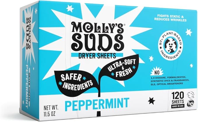 Molly's Suds Fabric Softener Dryer Sheets by MollysSuds