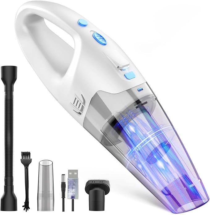 Handheld Vacuum Cordless, Car Hand Cordless Rechargeable, Powerful Suction Hand by FUOAYOC