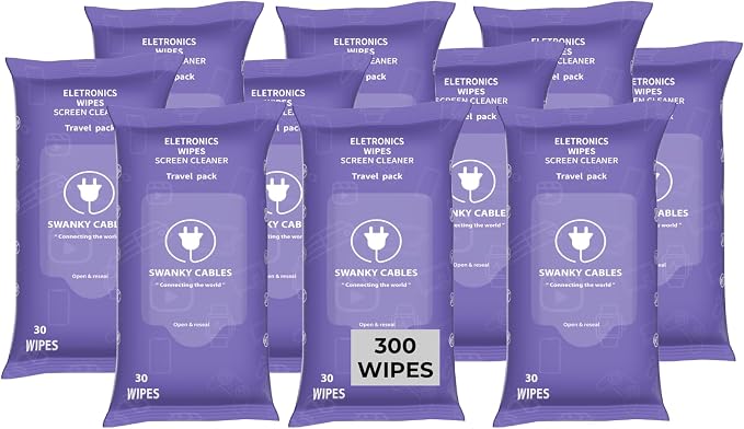 Screen Cleaner Wipes: Electronic Wipes by SWANKYCABLES