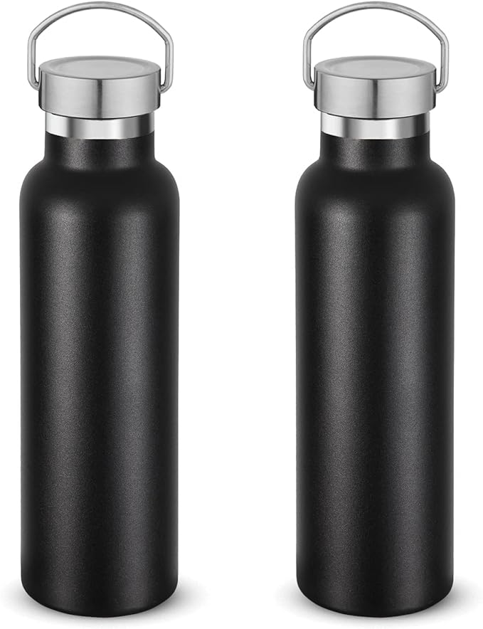 Neihepal 20 oz Insulated Water Bottles Bulk 2 Pack, Stainless Steel Double Wall by Neihepal