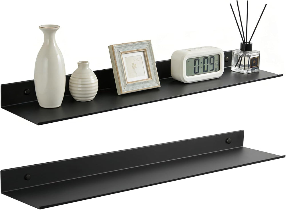 Z metnal Wall Shelf, Long Floating Shelves, Metal Hanging Shelf for Living Ro...