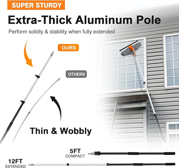 5-12ft Squeegee & 20Ft Reach Window Washer - Image 4