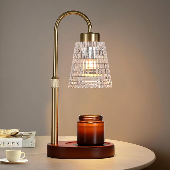 Antique Brass Candle Warmer Lamp WithTimer and Dimmer, Fragrance Electric Wax by MEIXISUE