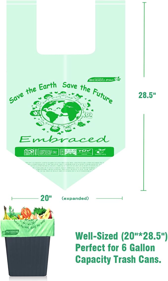4-6 Gallon Compostable Trash Bags, Kitchen Compost Bags - Image 2