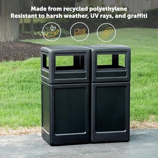 Commercial Zone-73290199 PolyTec 42 Gallon Square Waste Container - Image 3