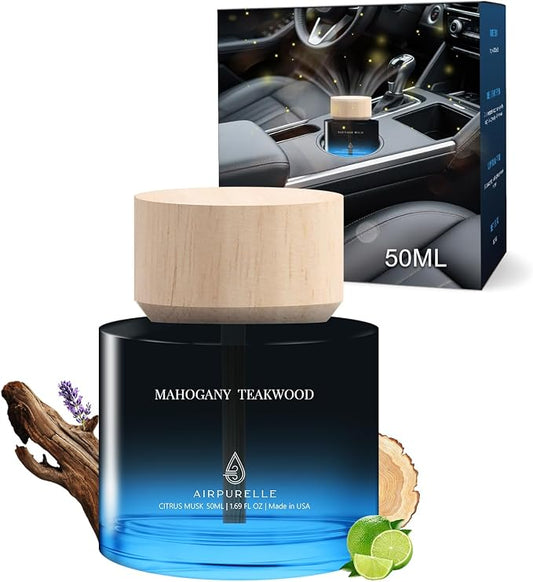 Car Air Freshener for Men & Women – Long-Lasting Mahogany Teakwood Essential by AIRPURELLE
