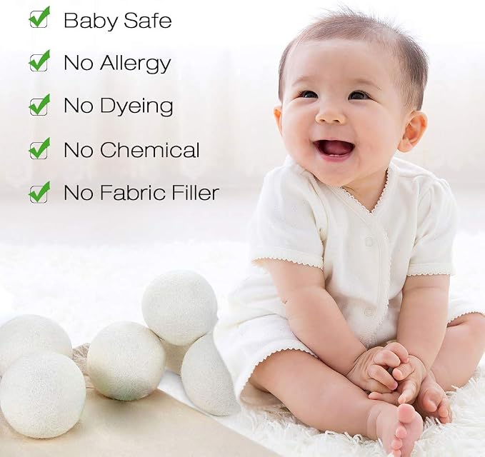 Raffaelo Wool Ball, Wool Dryer Balls XL Premium Reusable Natural Fabric - Image 3