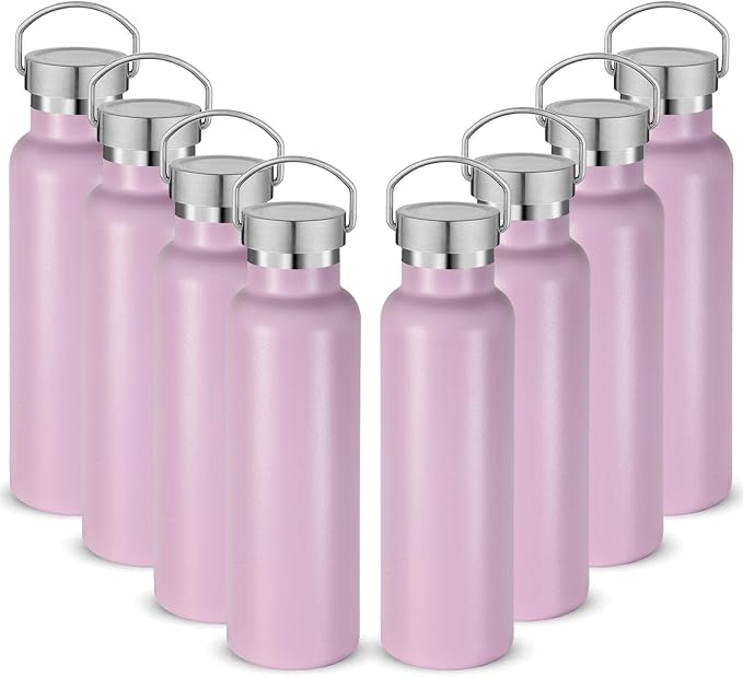 Neihepal 20 oz Insulated Water Bottles Bulk 8 Pack, Stainless Steel Double Wall by Neihepal