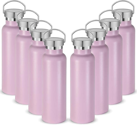 Neihepal 20 oz Insulated Water Bottles Bulk 8 Pack, Stainless Steel Double Wall by Neihepal
