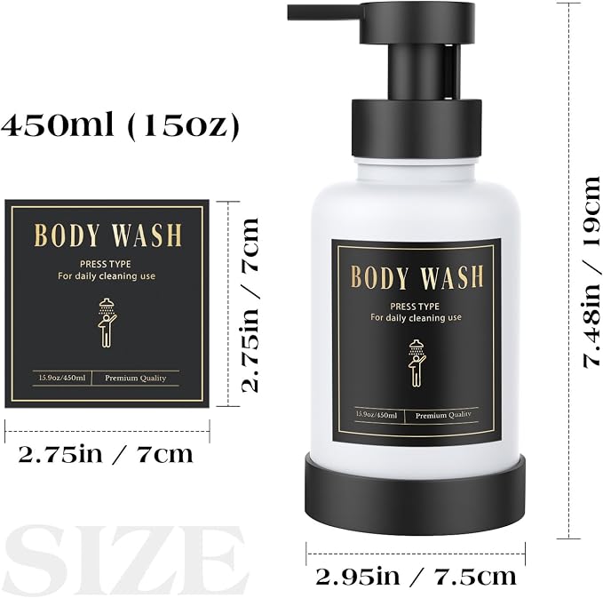 Luxspire Foaming Soap Dispenser, Glass Foam Pump Soap Dispenser, Non-Slip Hand - Image 8