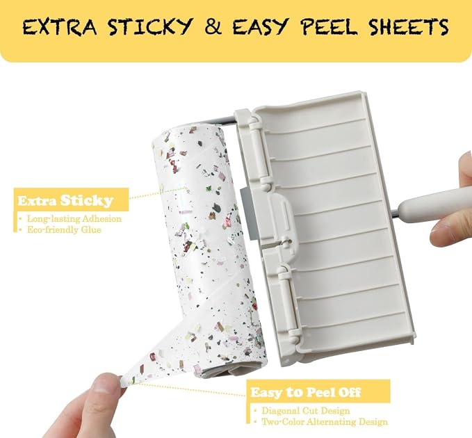 Large Surface Lint Roller Extra Sticky Refills, Total 240 Easy Tear Sheets - Image 3
