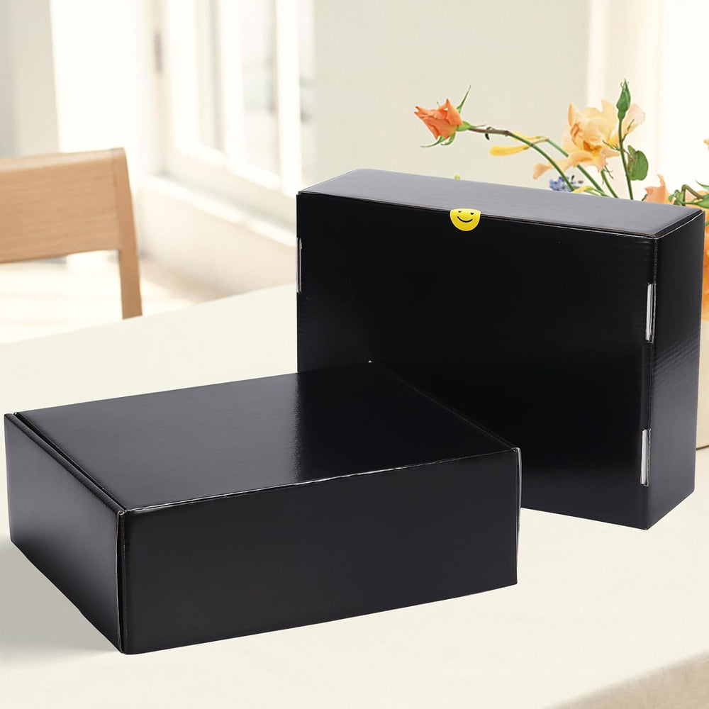 HORLIMER 12x9x4 inches Shipping Boxes Set of 20, Black Medium Corrugated Card...