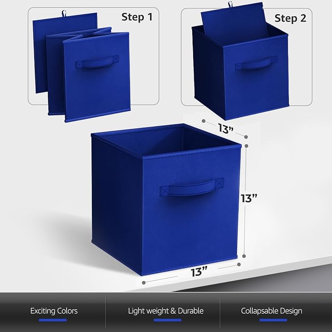 Sorbus 13 Inch Collapsible Fabric Storage Cubes - Image 2