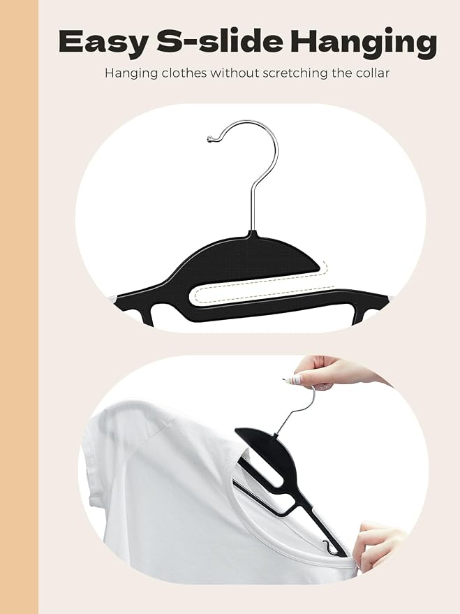 HOUSE DAY Heavy Duty Plastic Hangers 100 Pack, Non Slip Hangers - Image 6