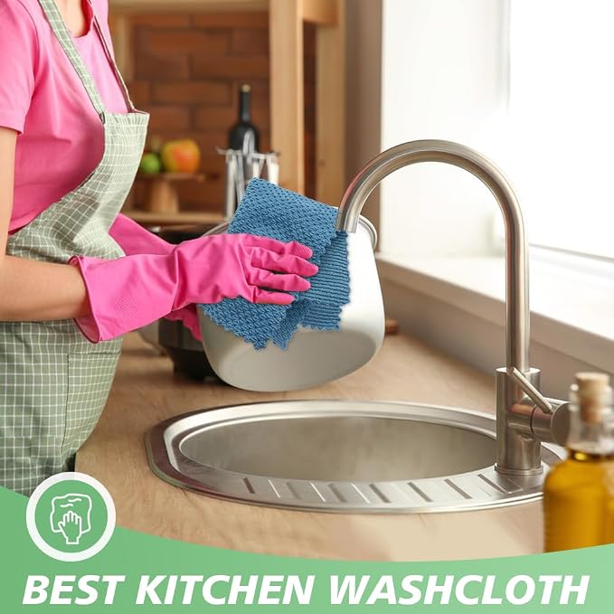 SINLAND Microfiber Dish Cloth for Washing Dishes Rags Best Kitchen Washcloth - Image 4