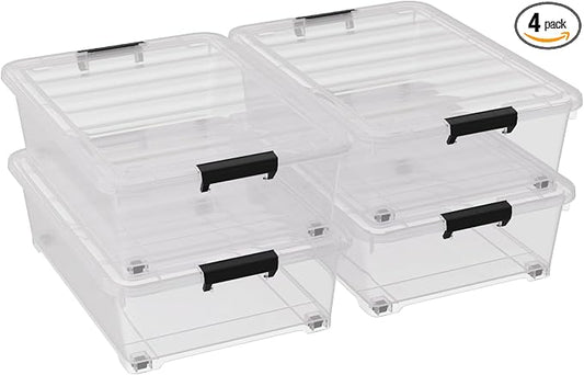 25 Quart Under Bed Clear Latch Bin by Uumitty