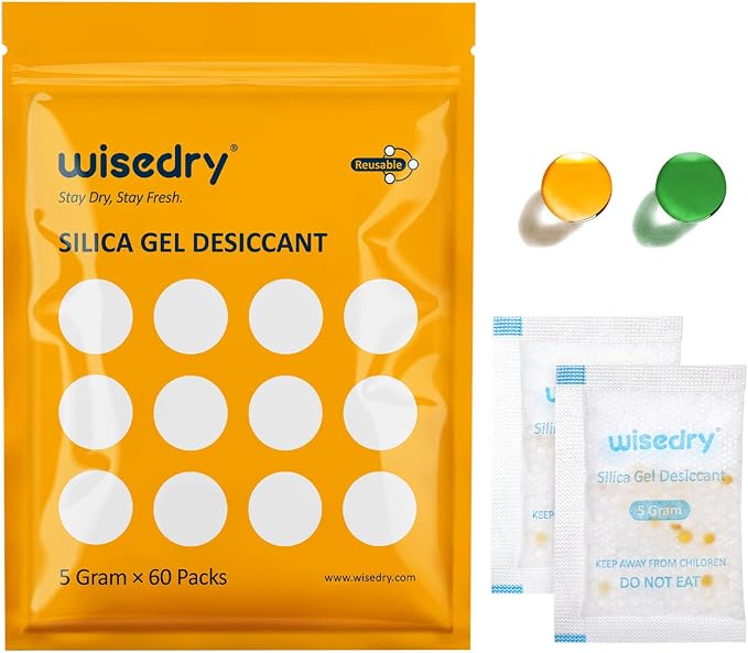 5 Gram Food Grade Silica Gel Packs Rechargeable Desiccant Dehumidifiers Pouches by wisedry