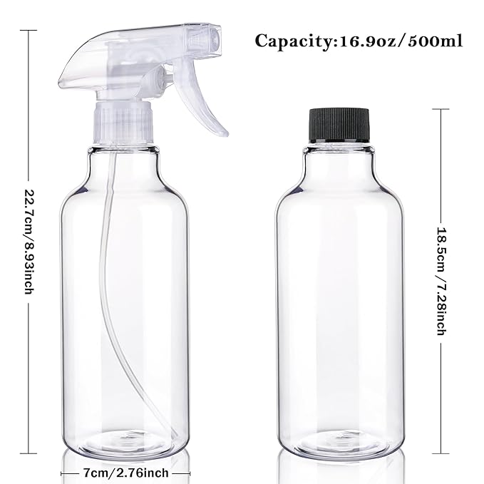 Plastic Spray Bottles Empty Spray Bottle 16.9oz/500ml 2 Pack Heavy Duty - Image 5