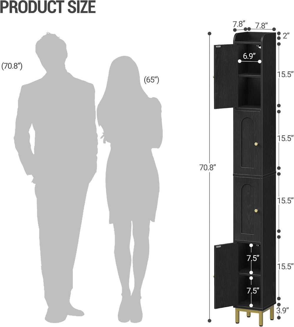 Hzuaneri 4-Tier Narrow Tall Storage Cabinet