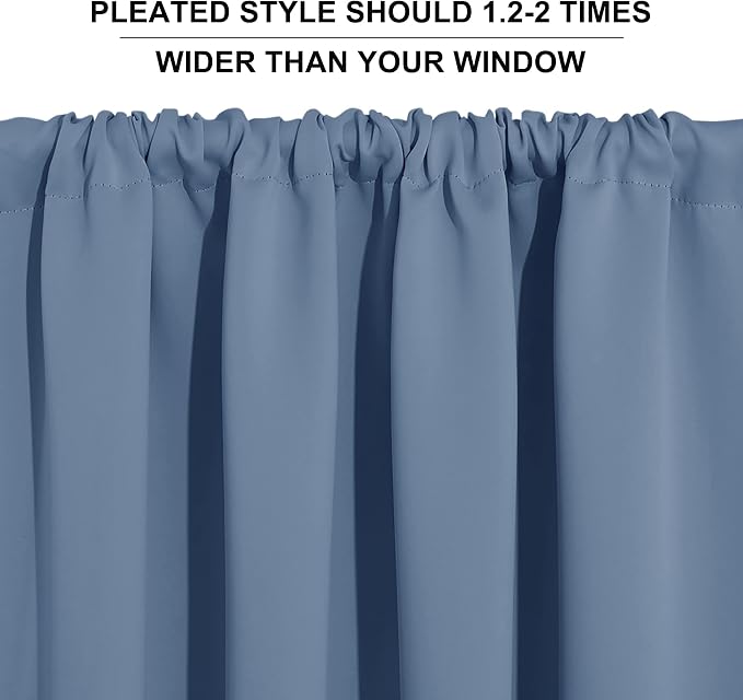 RYB HOME 45 inch Curtains for Kitchen Room Darkening Privacy Mini Curtain for - Image 5