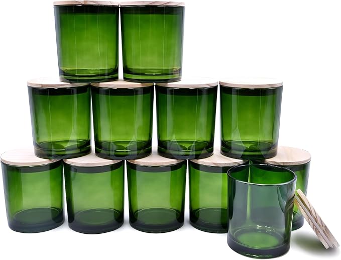 14 OZ Thick Candle Jars for Making Candles 12 Pcs, 3 Wick Empty Jars by Showin