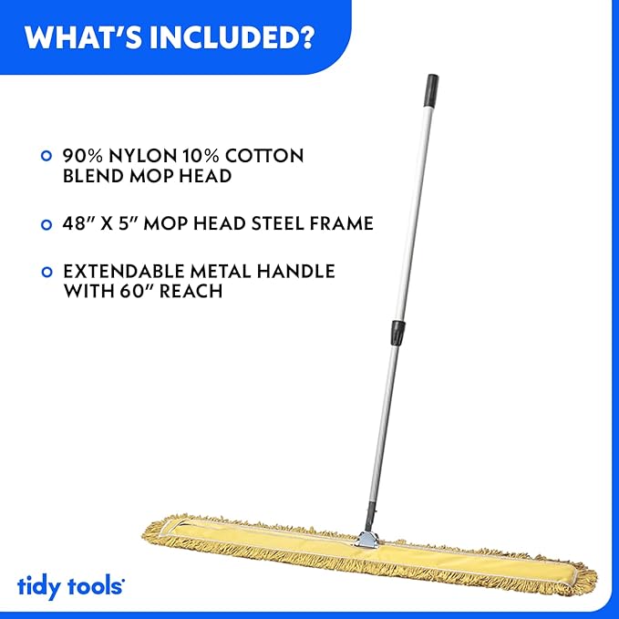 48 Inch Yellow Commercial Dust Mop & Floor Sweeper - Image 4