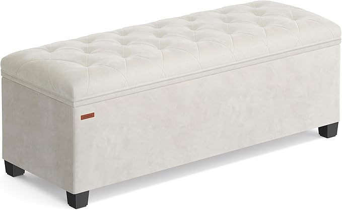 SONGMICS Velvet Storage Ottoman Bench, Foot Rest by SONGMICSbySONGMICSHOME
