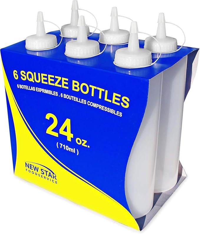 New Star Foodservice 26207 Squeeze Bottles, 24 oz by NewStarFoodservice