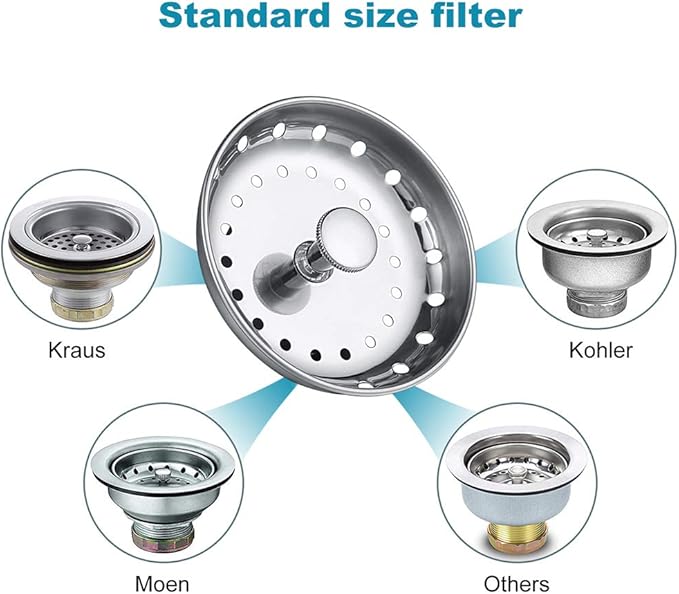 Kitchen Sink Drain Strainer 6 Pack Stainless Steel Sink Stopper, Anti-Clogging - Image 5