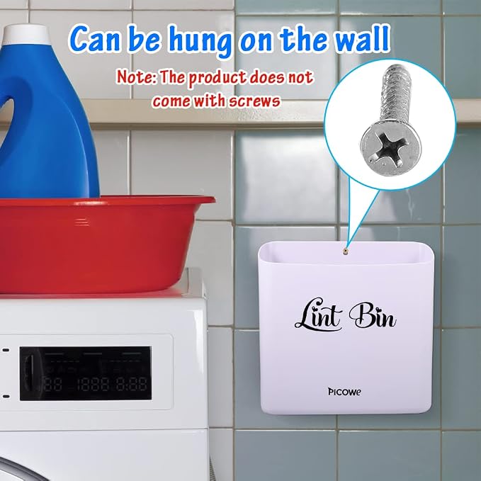 Picowe Magnetic Laundry Storage, Large Lint Holder Bin - Image 5