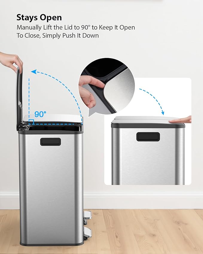Lovewind Trash Can, 2 x 10.5 Gallon Garbage Can - Image 7