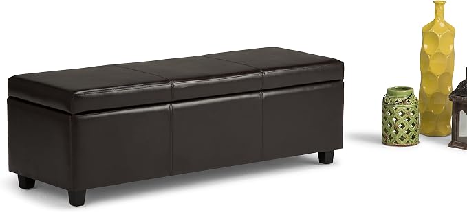 SIMPLIHOME Avalon 48 inch Wide Contemporary Rectangle Storage Ottoman Bench in - Image 10