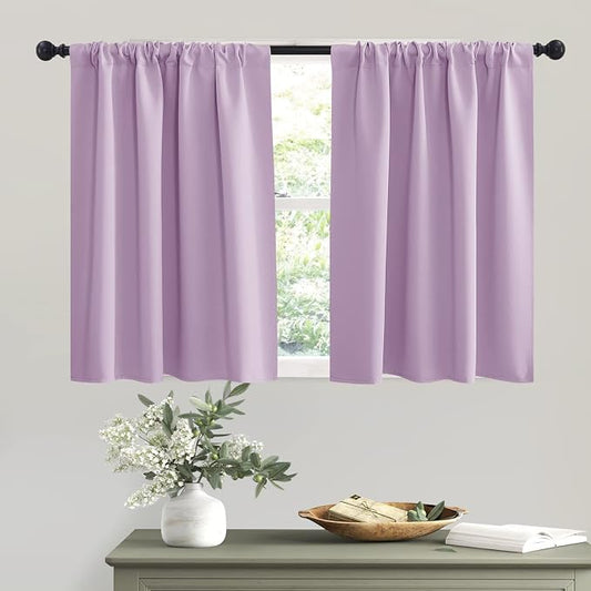 RYB HOME Small Kitchen Curtains, Room Darkening Drapes Energy Efficient Half by RYBHOME