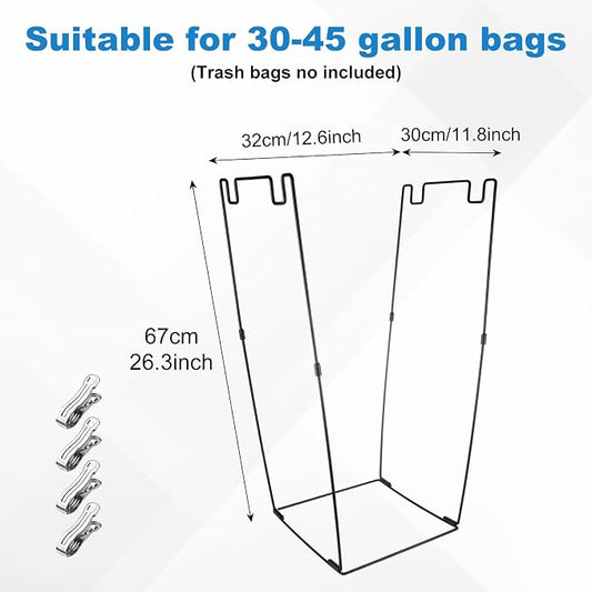 2 Pack Metal Trash Bag Holder, Garden Garbage Bag Holder - Image 2