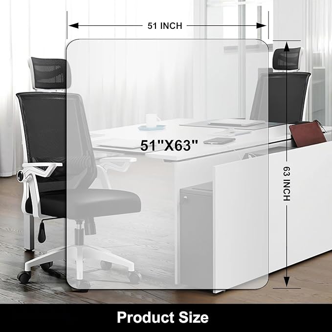 Kuyal Office Chair Mat for Hardwood Floor, Easy Glide, Floor-Protector - Image 7