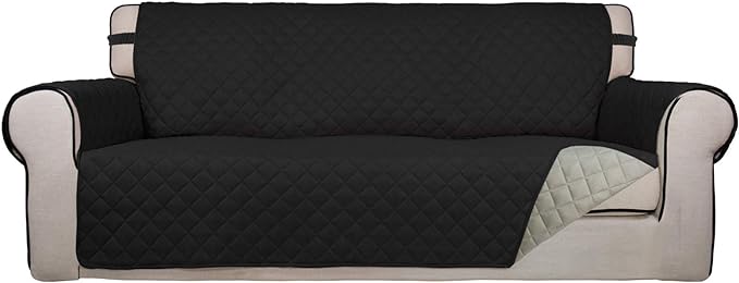 PureFit Reversible Quilted Sofa Cover, Water Resistant Slipcover Furniture by PureFit