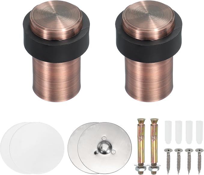 PATIKIL 2Set Round Door Stoppers, 60mm Stainless Steel Door Stop Doorstop Wedge by PATIKIL