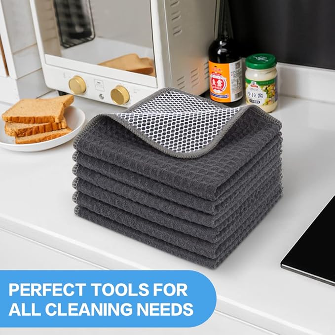 KinHwa Kitchen Washcloths for Dishes Absorbent Microfiber Dish Cloths Quick Dry - Image 6