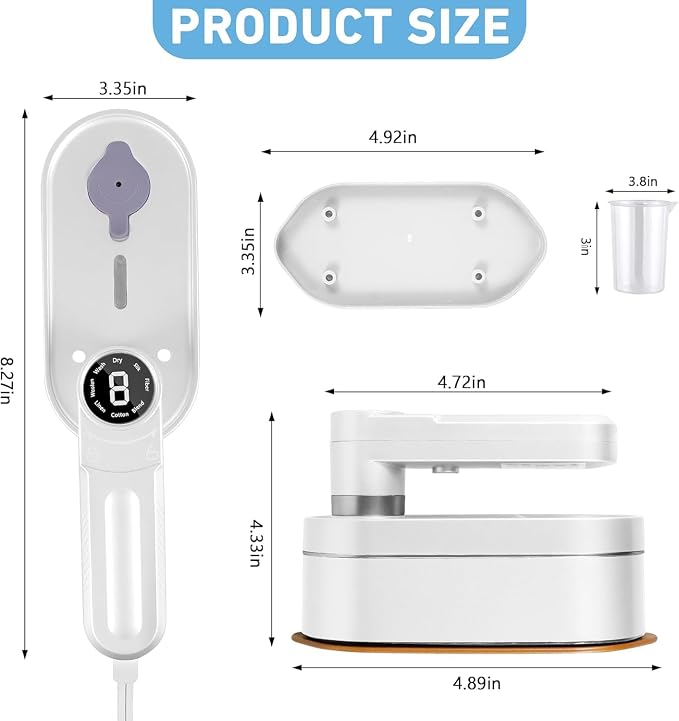 Travel Steamer for Clothes Portable Mini, 8 Steam & Iron Modes Iron Steamer - Image 8