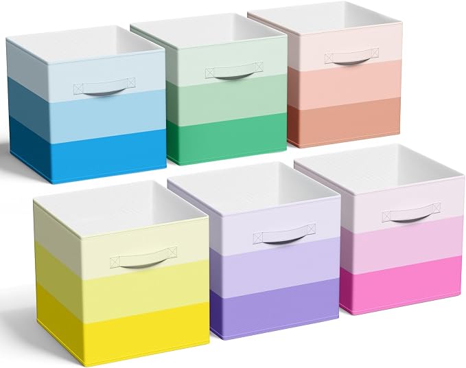 6 Pcs Fabric Storage Cubes Bins - Image 7