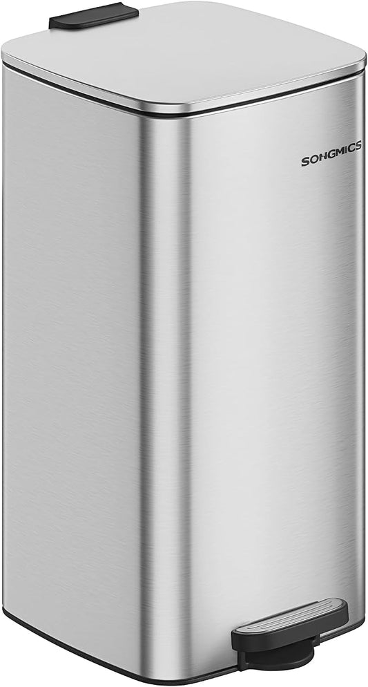 SONGMICS Kitchen Trash Can, 8-Gallon Trash Bin, Stainless Steel Garbage Can by SONGMICSbySONGMICSHOME