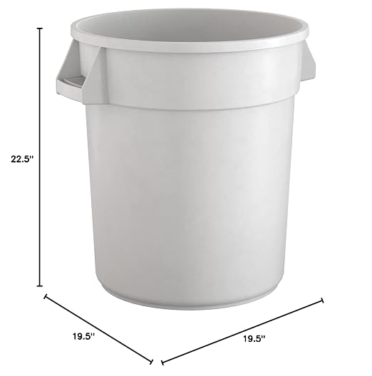 20 Gallon White Round Commercial Trash Can - Image 5